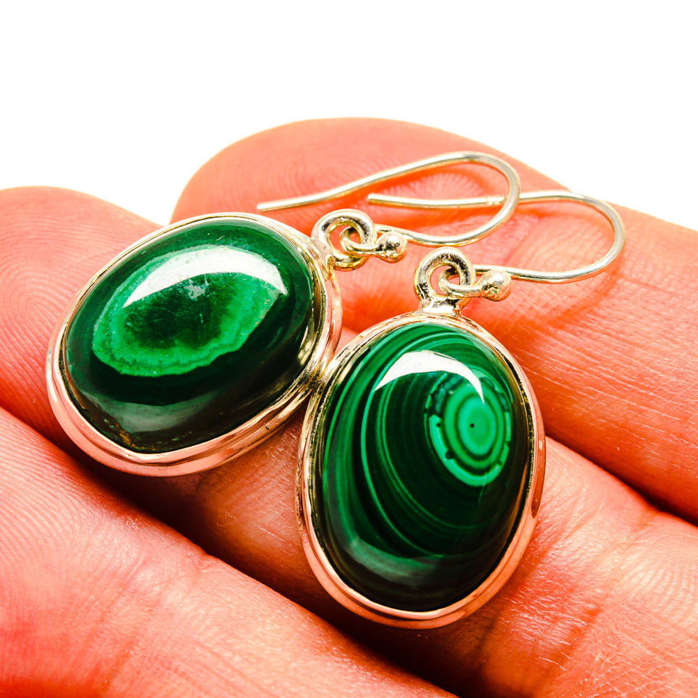 Malachite Earrings handcrafted by Ana Silver Co - EARR416477