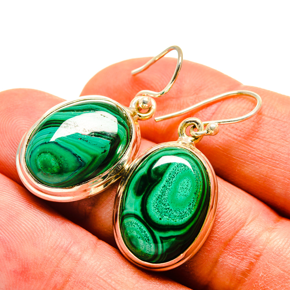 Malachite Earrings handcrafted by Ana Silver Co - EARR416483