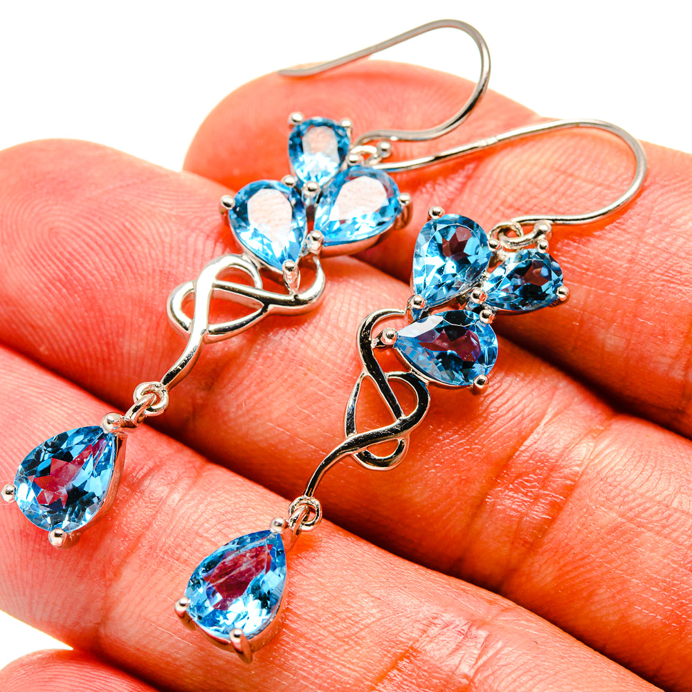 Blue Topaz Earrings handcrafted by Ana Silver Co - EARR416484