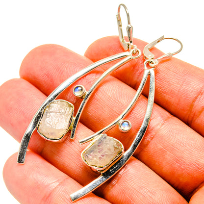Rainbow Moonstone Earrings handcrafted by Ana Silver Co - EARR416490