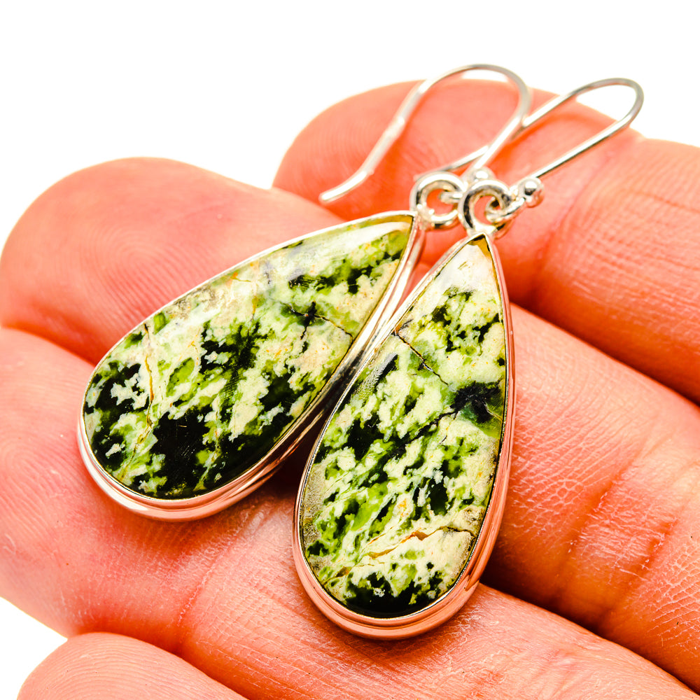 Australian Green Opal Earrings handcrafted by Ana Silver Co - EARR416496