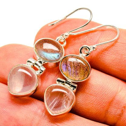 Rose Quartz Earrings handcrafted by Ana Silver Co - EARR416509