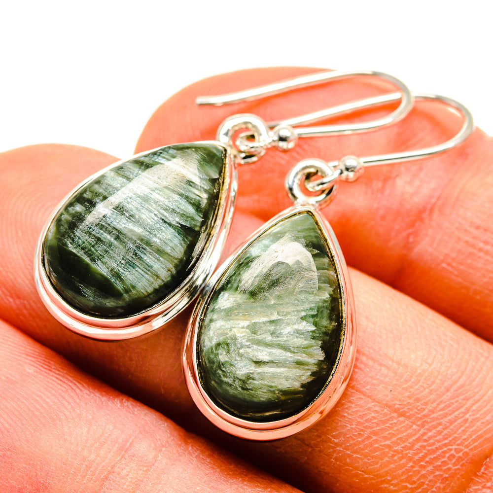 Seraphinite Earrings handcrafted by Ana Silver Co - EARR416512