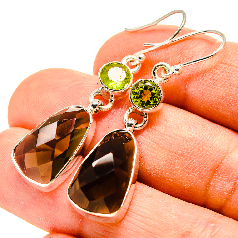Smoky Quartz Earrings handcrafted by Ana Silver Co - EARR416519