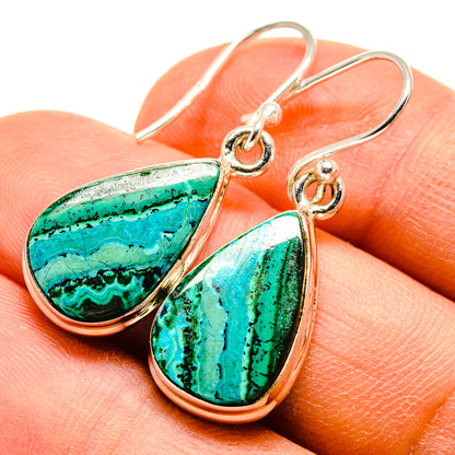 Malachite In Chrysocolla Earrings handcrafted by Ana Silver Co - EARR416520