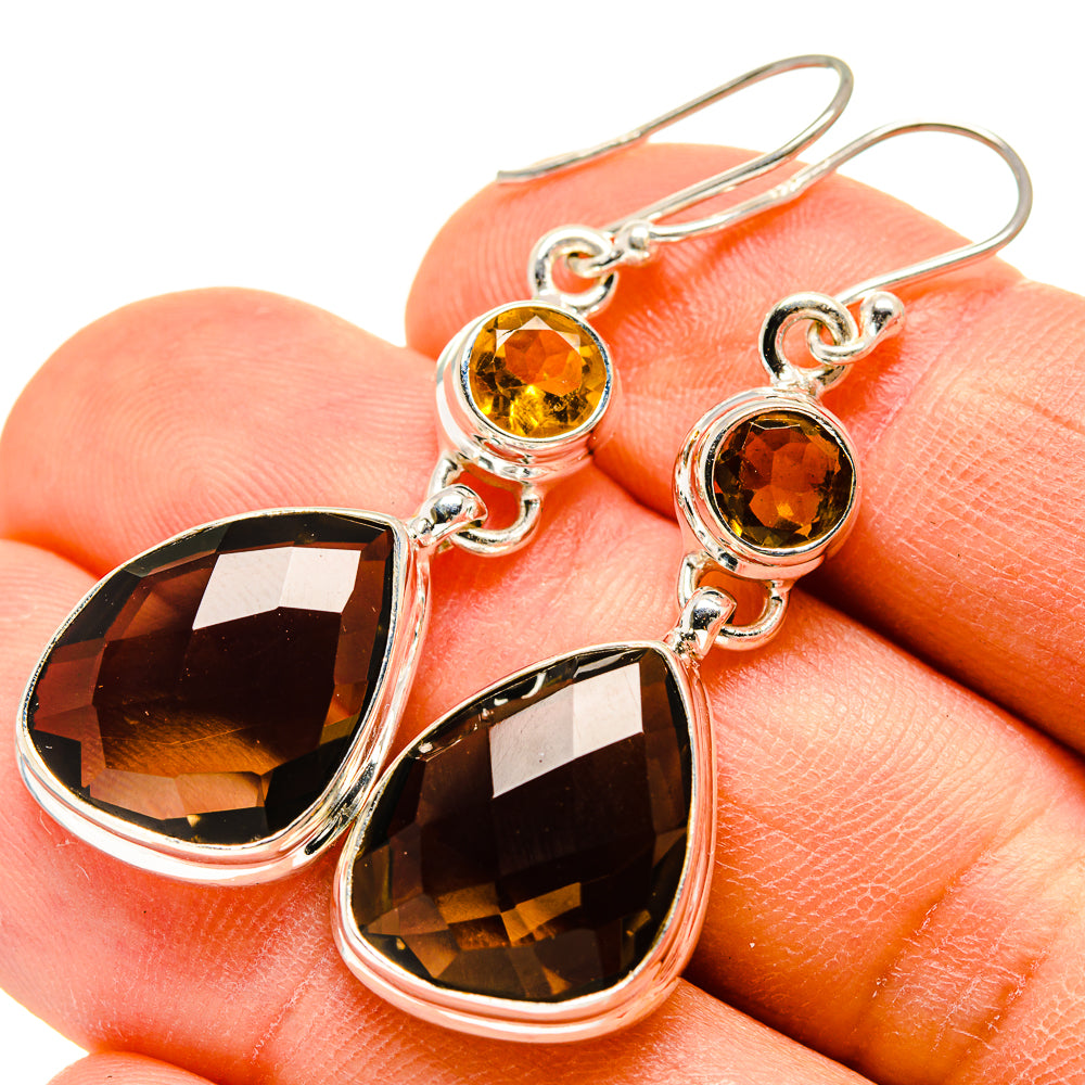 Smoky Quartz Earrings handcrafted by Ana Silver Co - EARR416521