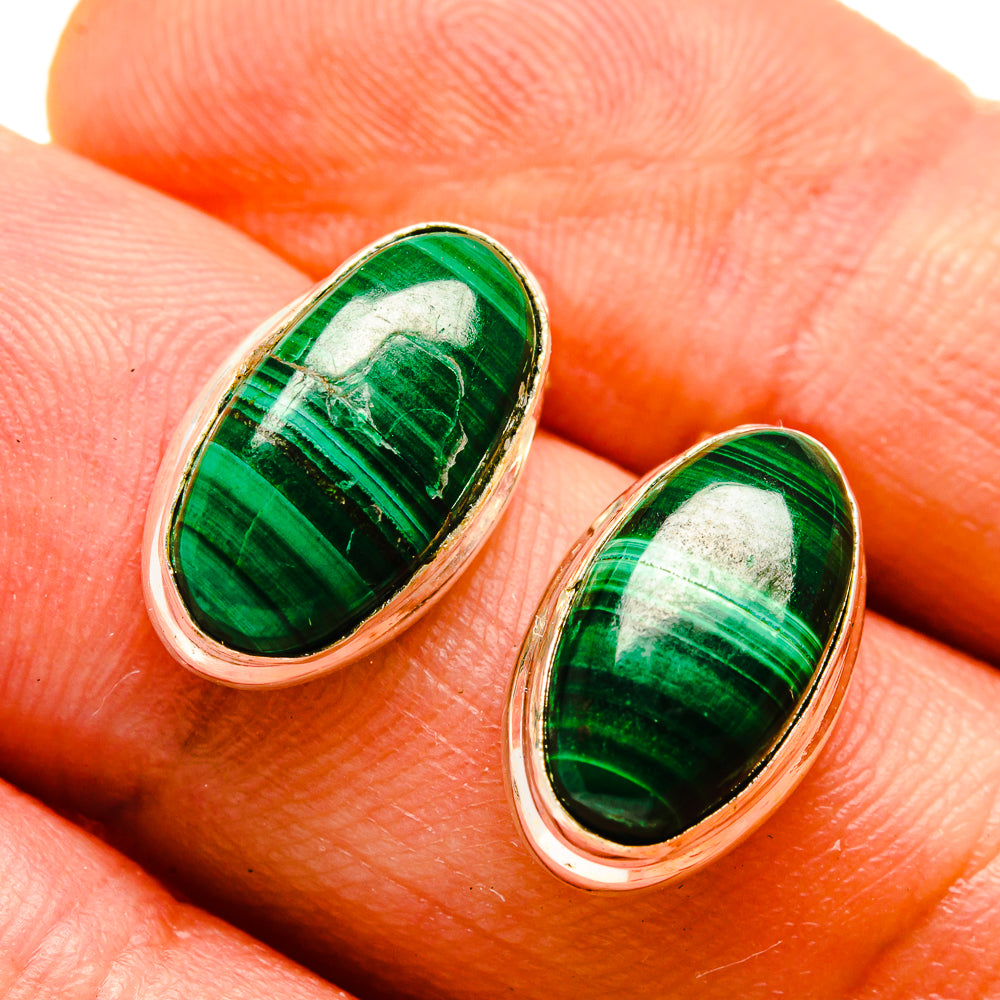 Malachite Earrings handcrafted by Ana Silver Co - EARR416539