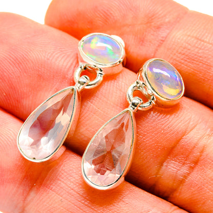 Rose Quartz Earrings handcrafted by Ana Silver Co - EARR416541