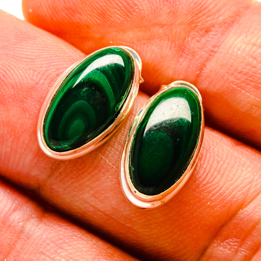 Malachite Earrings handcrafted by Ana Silver Co - EARR416552