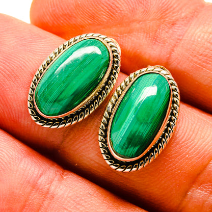 Malachite Earrings handcrafted by Ana Silver Co - EARR416558