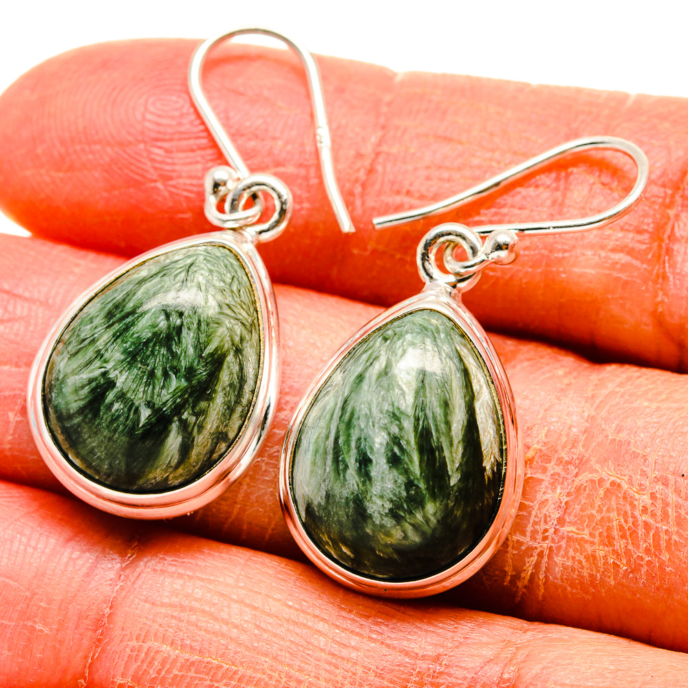 Seraphinite Earrings handcrafted by Ana Silver Co - EARR416565