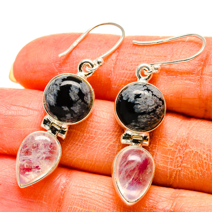 Snowflake Obsidian Earrings handcrafted by Ana Silver Co - EARR416571