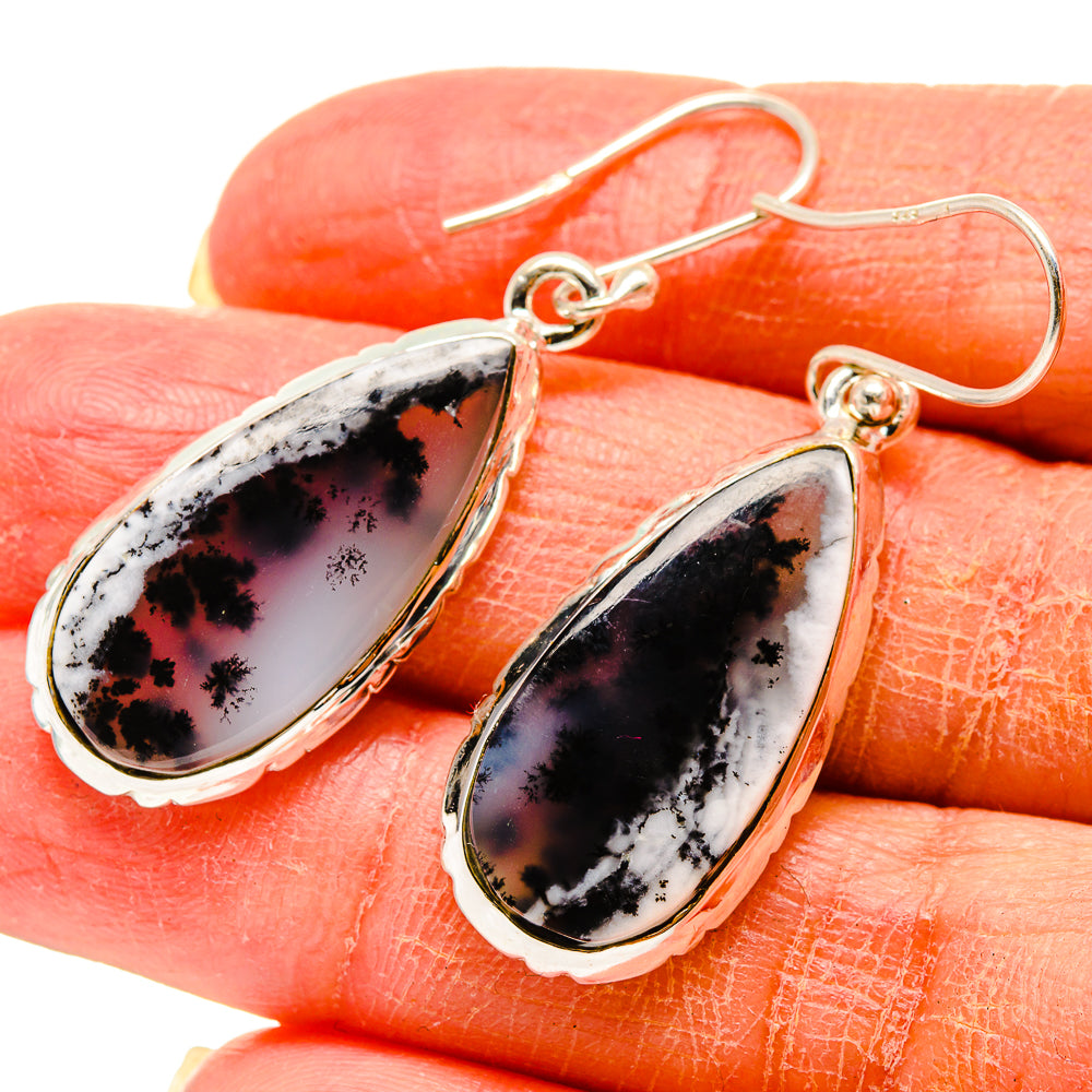 Dendritic Opal Earrings handcrafted by Ana Silver Co - EARR416573