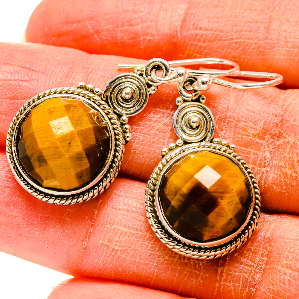 Tiger Eye Earrings handcrafted by Ana Silver Co - EARR416575