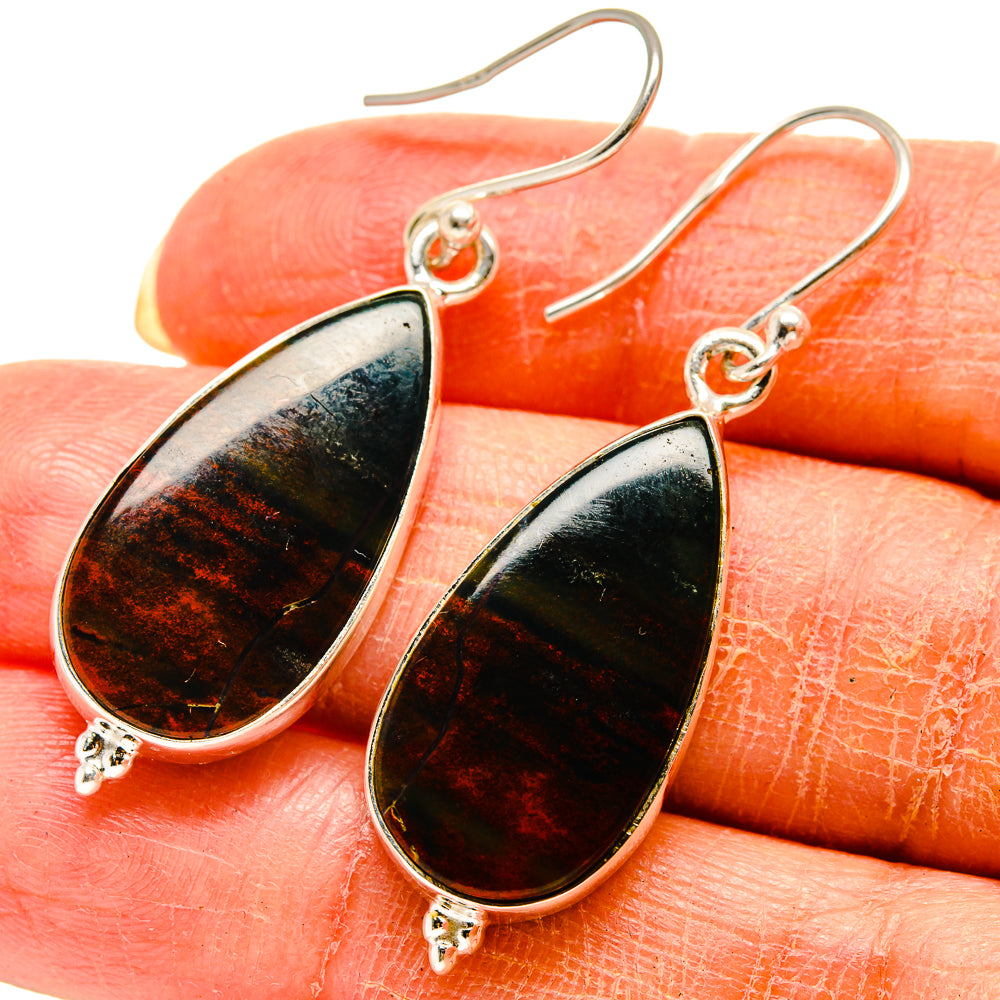 Bloodstone Earrings handcrafted by Ana Silver Co - EARR416577