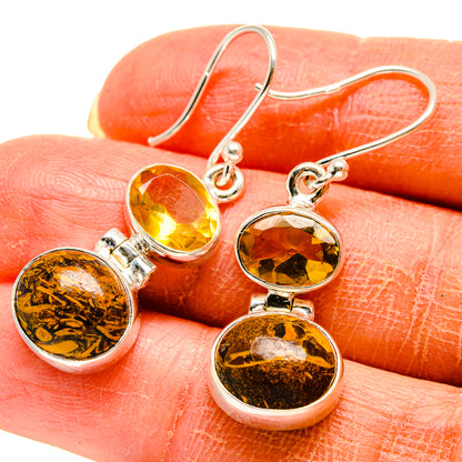 Palm Wood Jasper Earrings handcrafted by Ana Silver Co - EARR416578