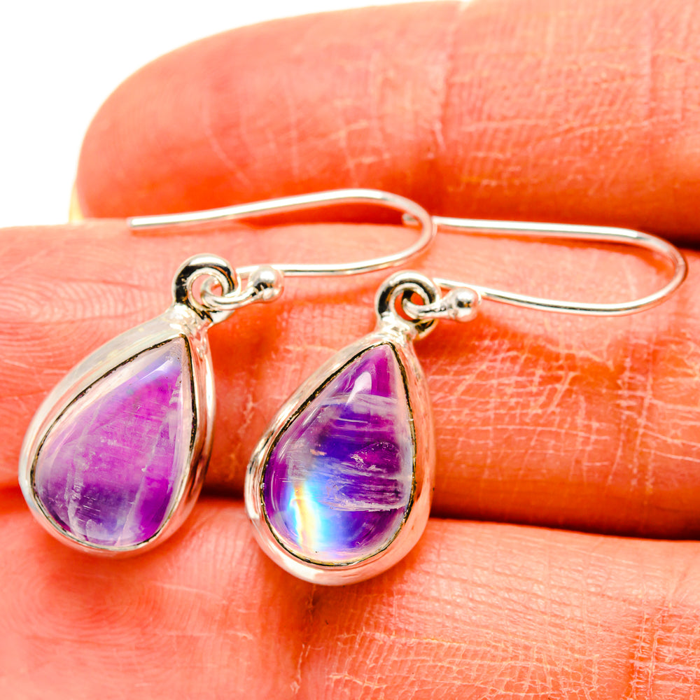 Rainbow Moonstone Earrings handcrafted by Ana Silver Co - EARR416583