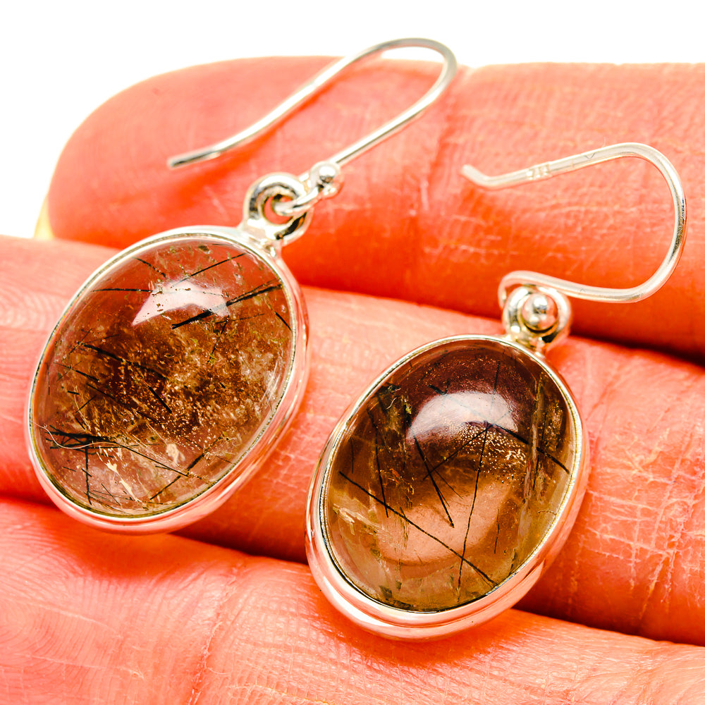 Tourmalinated Quartz Earrings handcrafted by Ana Silver Co - EARR416584