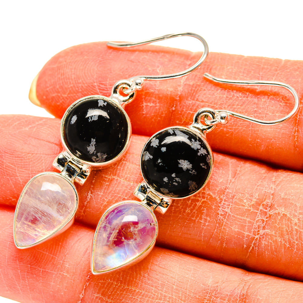 Rainbow Moonstone Earrings handcrafted by Ana Silver Co - EARR416605
