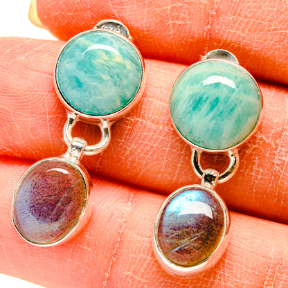 Peruvian Amazonite Earrings handcrafted by Ana Silver Co - EARR416607