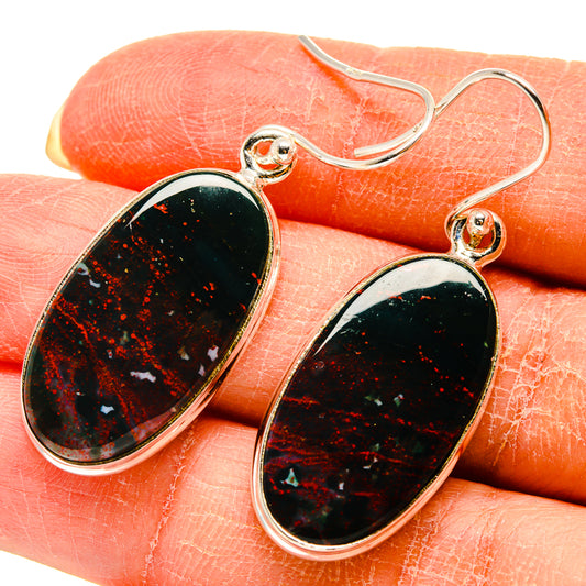Bloodstone Earrings handcrafted by Ana Silver Co - EARR416608