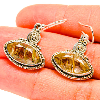 Rutilated Quartz Earrings handcrafted by Ana Silver Co - EARR416611