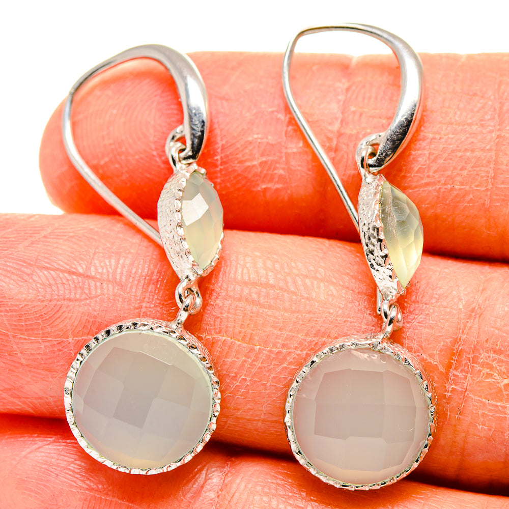 Aqua Chalcedony Earrings handcrafted by Ana Silver Co - EARR416612