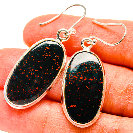 Bloodstone Earrings handcrafted by Ana Silver Co - EARR416617