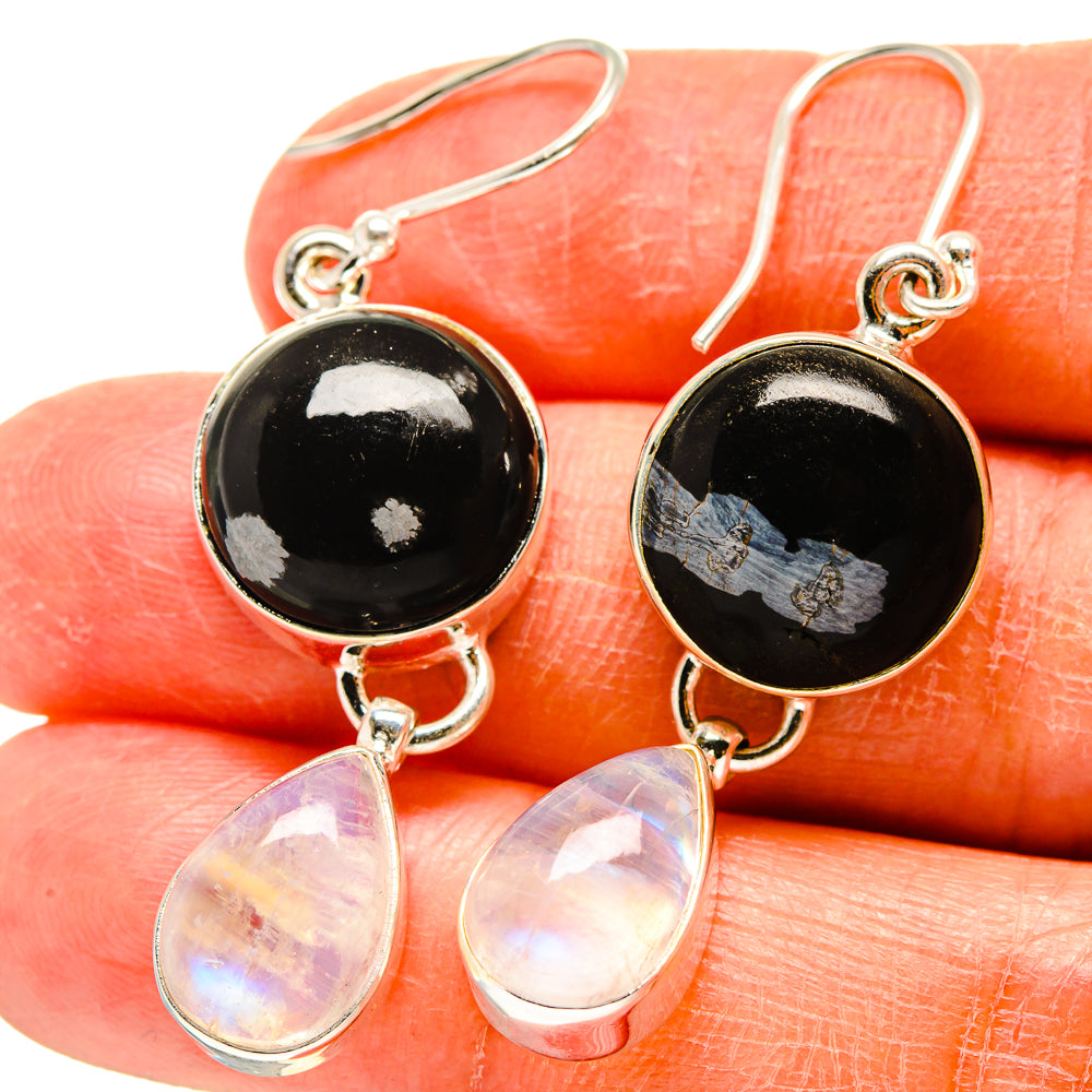 Snowflake Obsidian Earrings handcrafted by Ana Silver Co - EARR416619