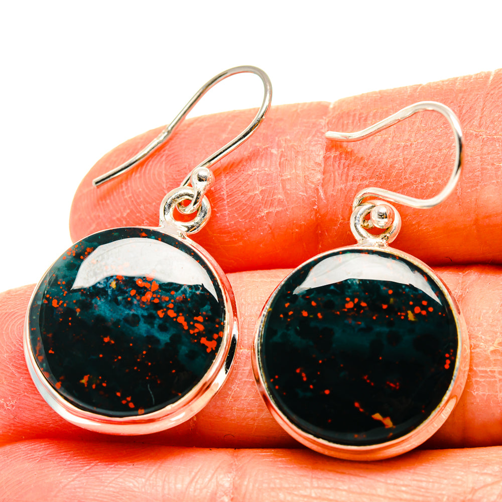 Bloodstone Earrings handcrafted by Ana Silver Co - EARR416621