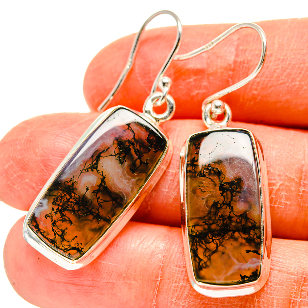 Green Moss Agate Earrings handcrafted by Ana Silver Co - EARR416623