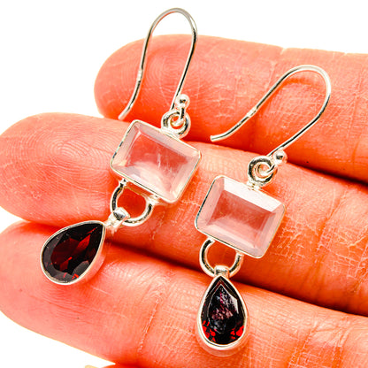 Rose Quartz Earrings handcrafted by Ana Silver Co - EARR416653