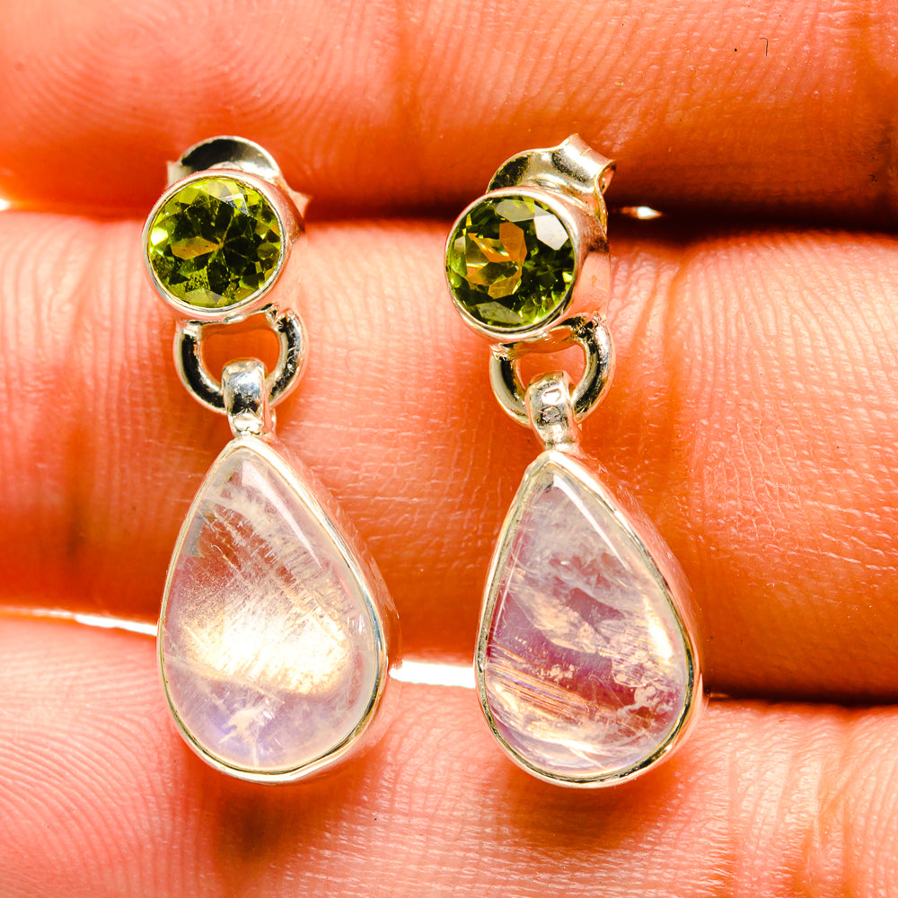 Rainbow Moonstone Earrings handcrafted by Ana Silver Co - EARR416667