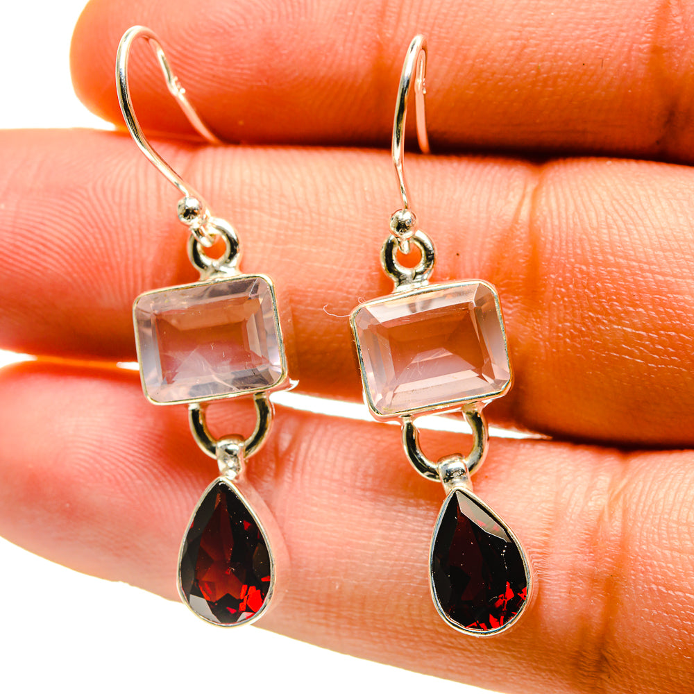Rose Quartz Earrings handcrafted by Ana Silver Co - EARR416668