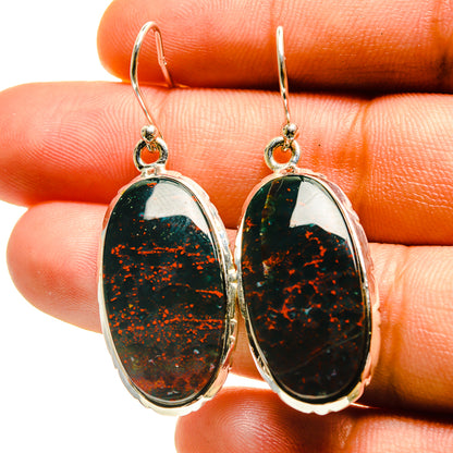 Bloodstone Earrings handcrafted by Ana Silver Co - EARR416674