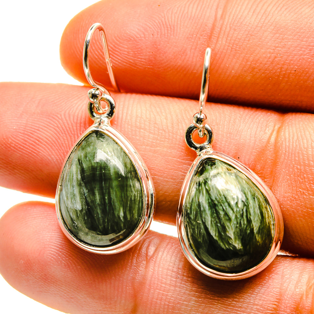 Seraphinite Earrings handcrafted by Ana Silver Co - EARR416675