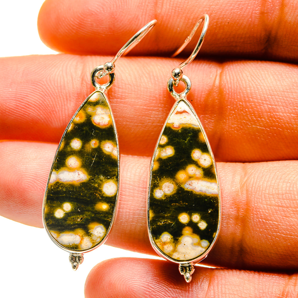 Ocean Jasper Earrings handcrafted by Ana Silver Co - EARR416678