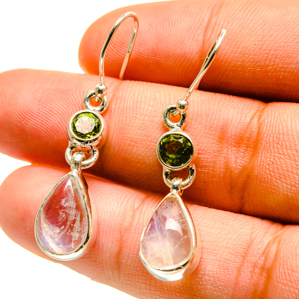 Rainbow Moonstone Earrings handcrafted by Ana Silver Co - EARR416684