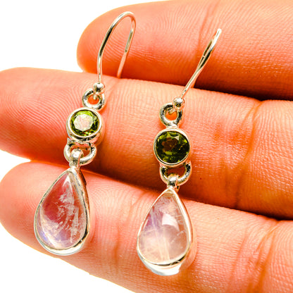 Rainbow Moonstone Earrings handcrafted by Ana Silver Co - EARR416684