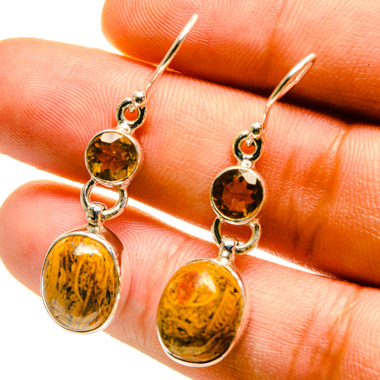 Coquina Jasper Earrings handcrafted by Ana Silver Co - EARR416688
