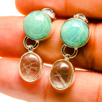 Peruvian Amazonite Earrings handcrafted by Ana Silver Co - EARR416689