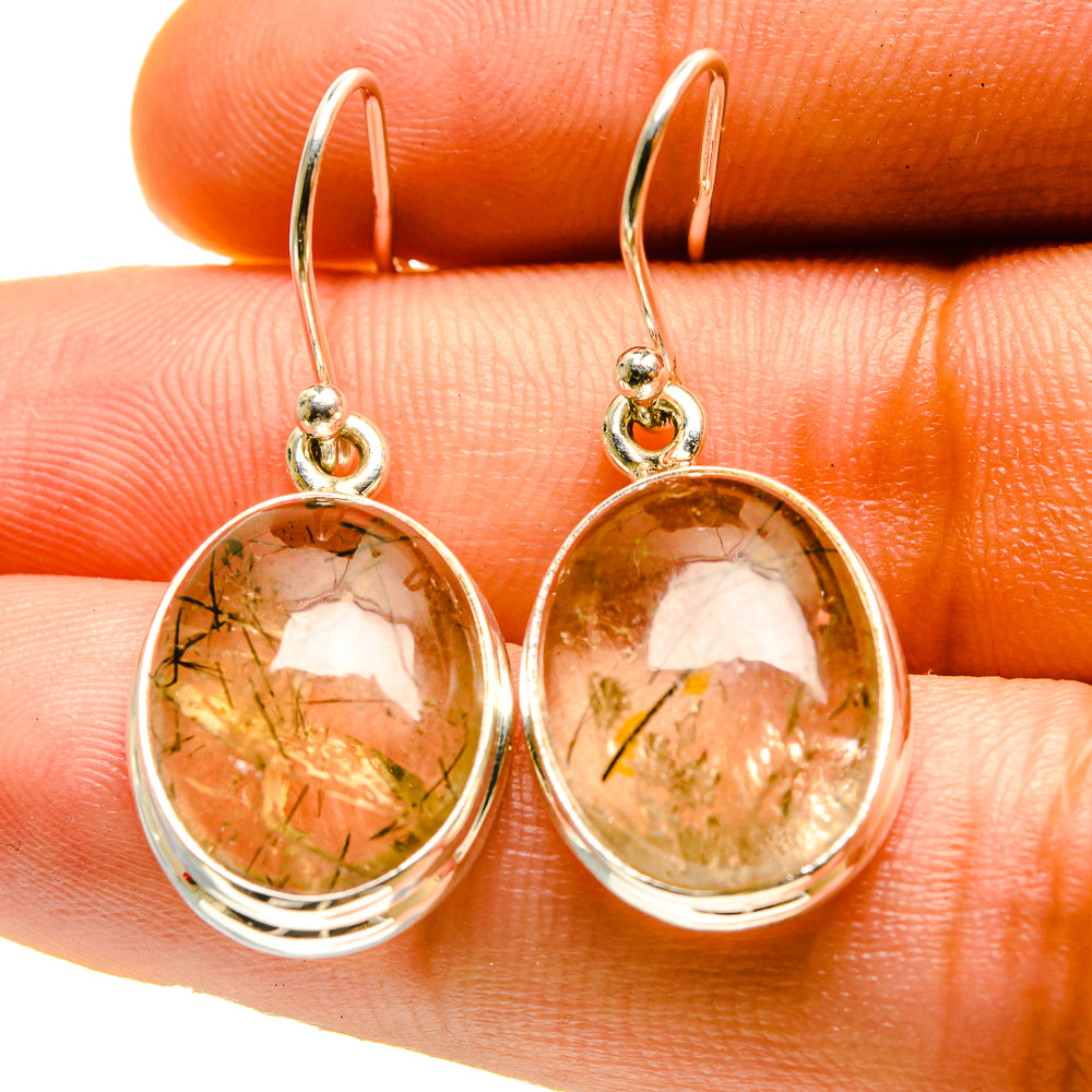Rutilated Quartz Earrings handcrafted by Ana Silver Co - EARR416691