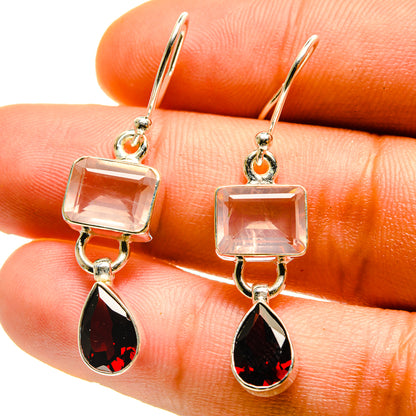 Rose Quartz Earrings handcrafted by Ana Silver Co - EARR416692