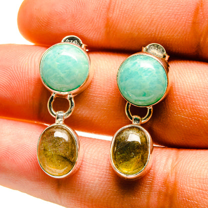 Peruvian Amazonite Earrings handcrafted by Ana Silver Co - EARR416699