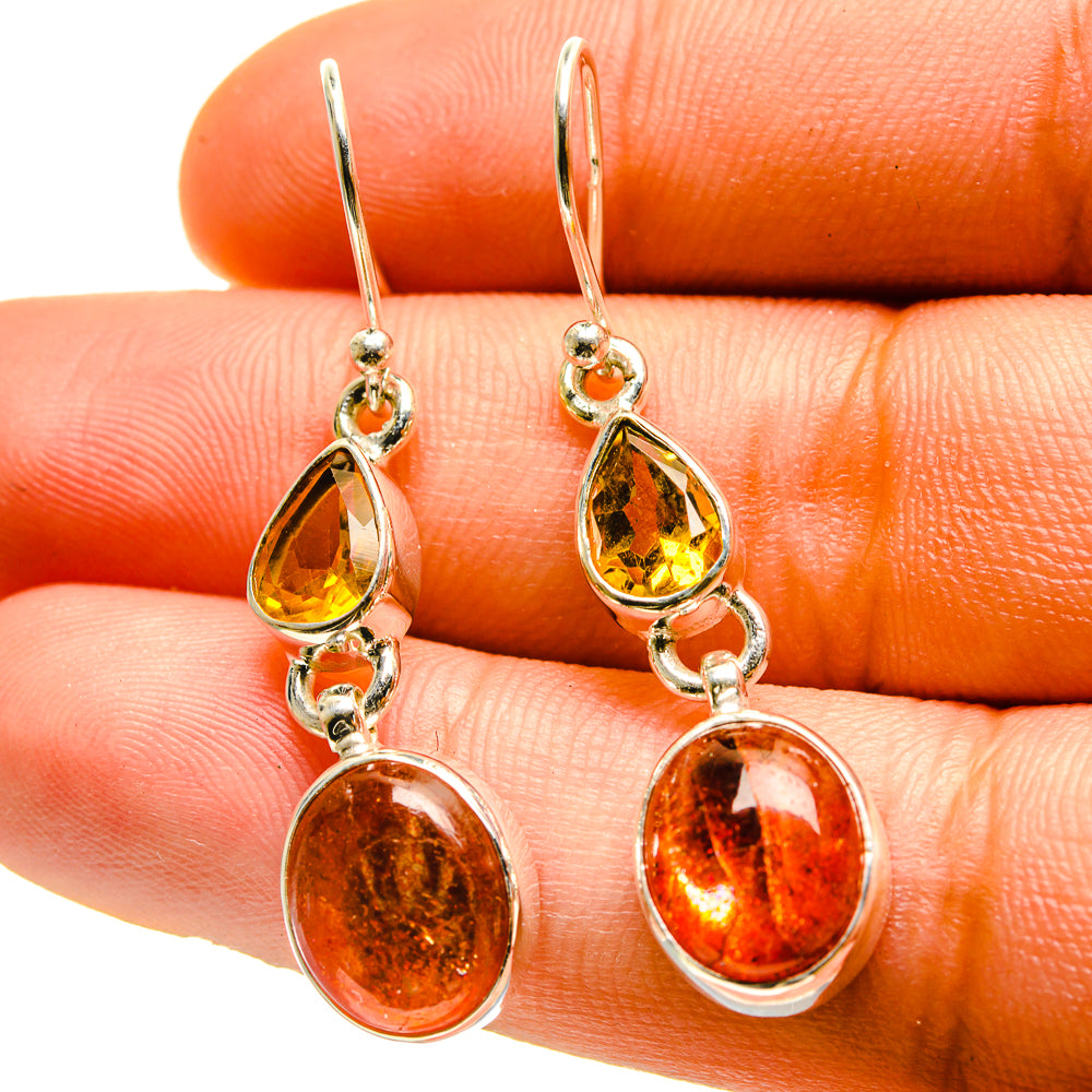 Sunstone Earrings handcrafted by Ana Silver Co - EARR416708