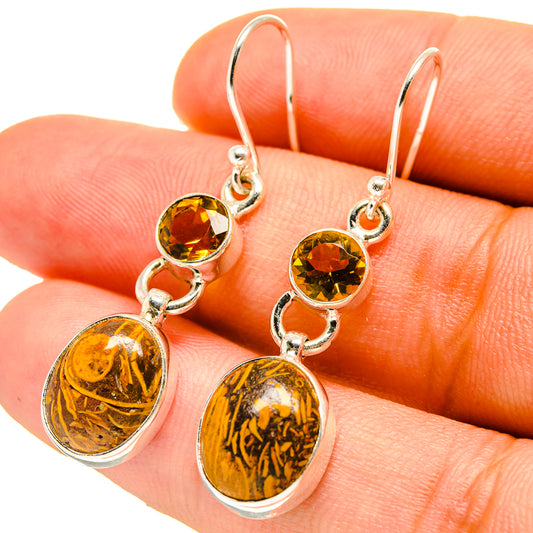 Coquina Jasper Earrings handcrafted by Ana Silver Co - EARR416713