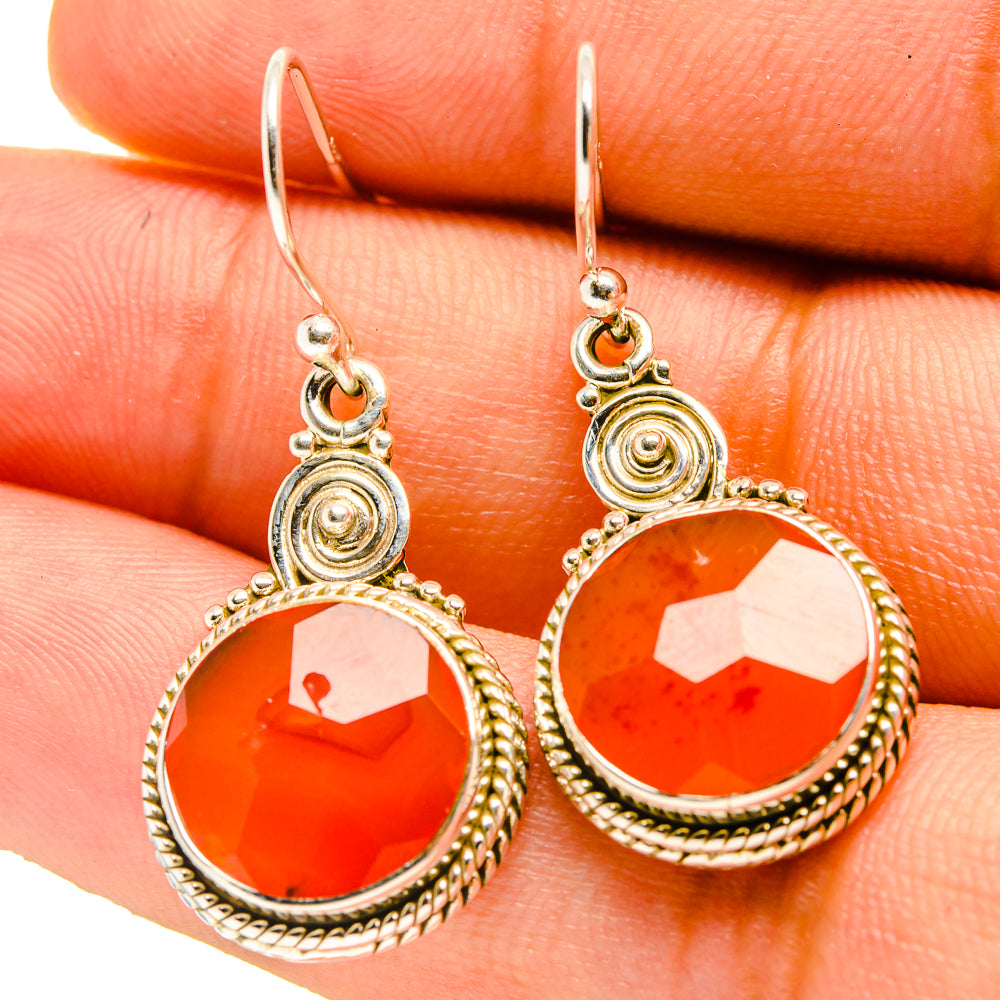 Carnelian Earrings handcrafted by Ana Silver Co - EARR416719