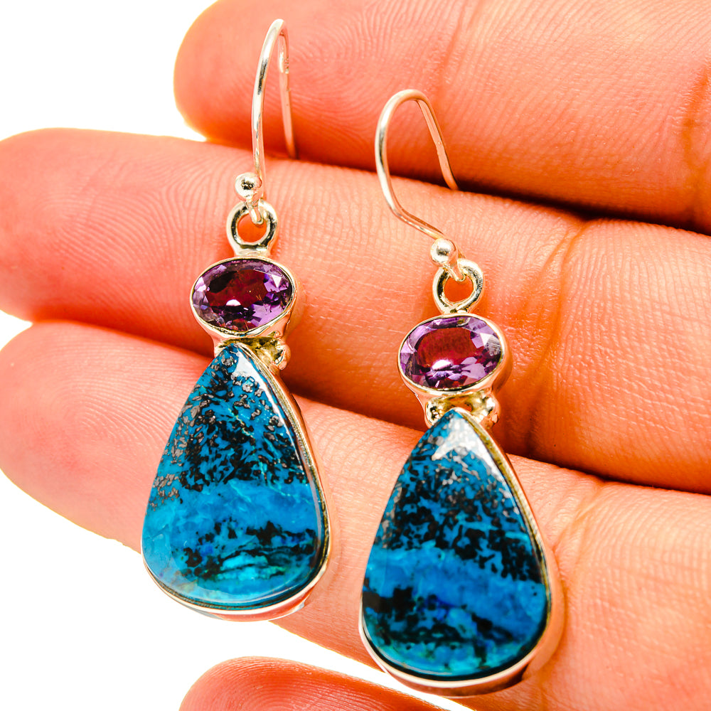 Shattuckite Earrings handcrafted by Ana Silver Co - EARR416720