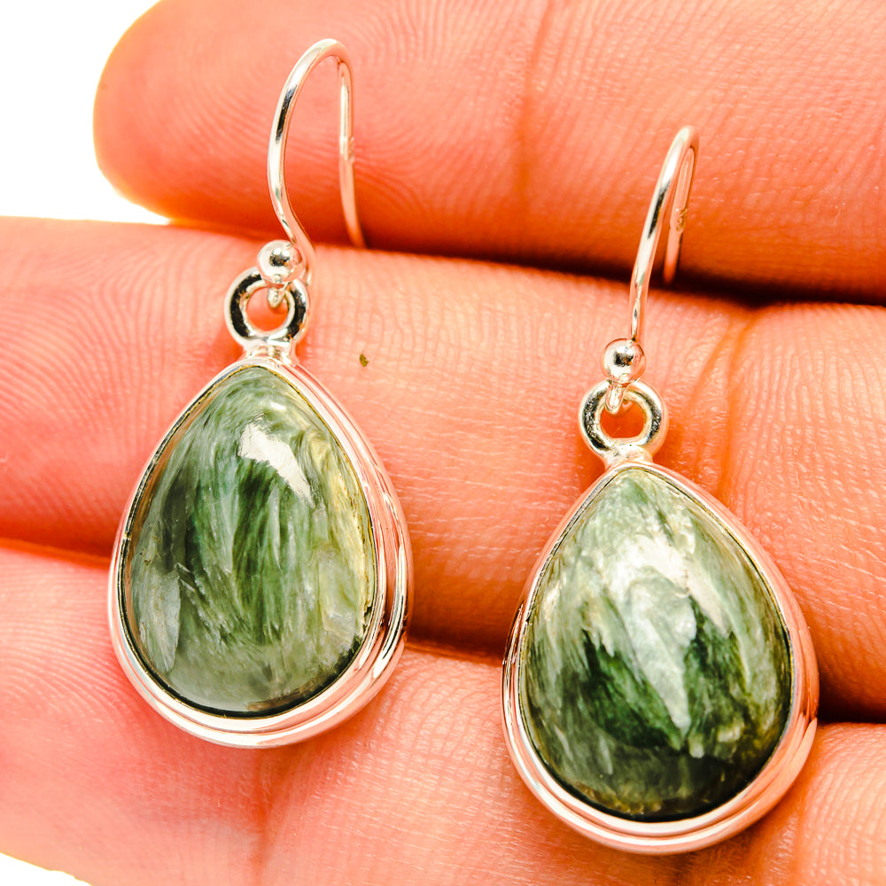 Seraphinite Earrings handcrafted by Ana Silver Co - EARR416722