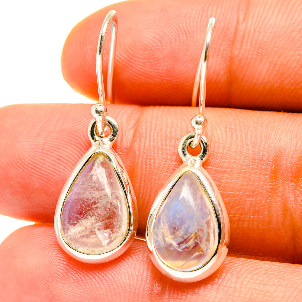 Rainbow Moonstone Earrings handcrafted by Ana Silver Co - EARR416724